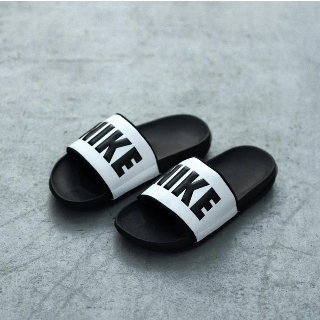 Dép chính hãng Ni.ke OffCourt Slide trắng chữ đen BQ4639-011 dép quai ngang nam êm nhẹ thoải mái