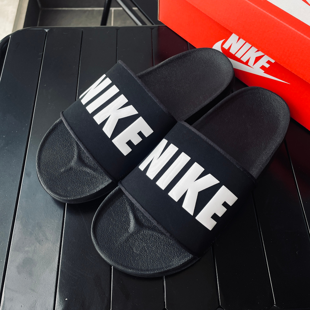 Dép chính hãng Ni.ke OffCourt Slide đen chữ trắng BQ4639-012 dép quai ngang nam êm nhẹ thoải mái
