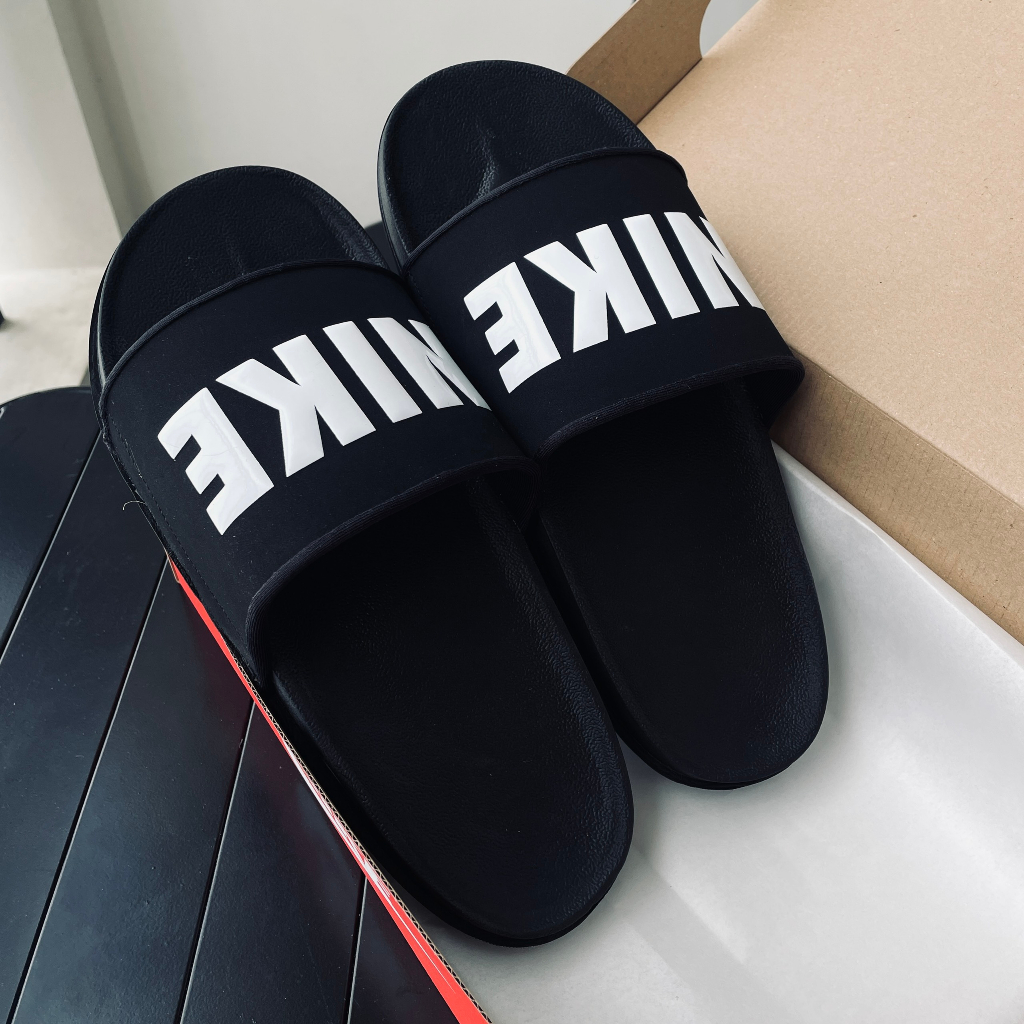 Dép chính hãng Ni.ke OffCourt Slide đen chữ trắng BQ4639-012 dép quai ngang nam êm nhẹ thoải mái