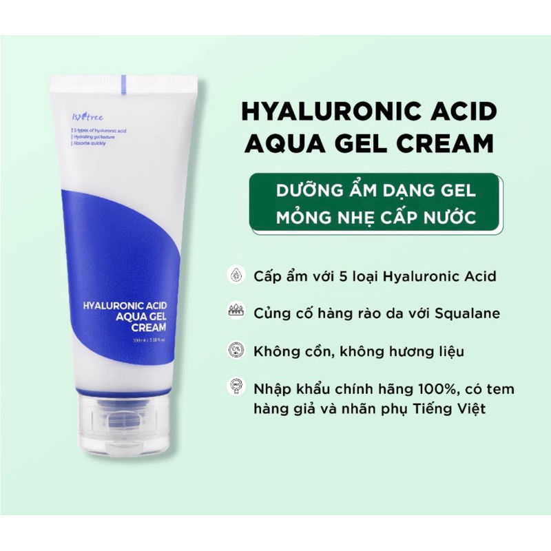 Kem dưỡng cấp ẩm Isntree Hyaluronic Acid Aqua Gel Cream