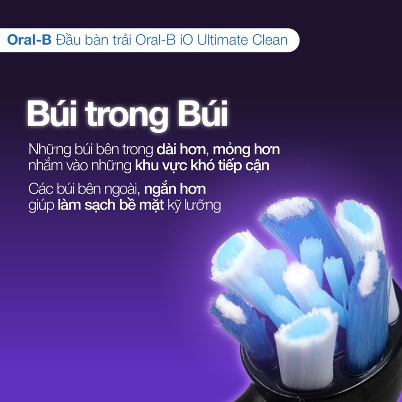 Đầu bàn chải điện iO Ultimate Clean. Chỉ phù hợp với dòng bàn chải điện OralB iO