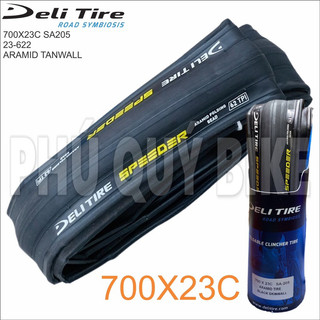Vỏ gấp deli 700x23c , 700x25c aramid speeder gai trọc