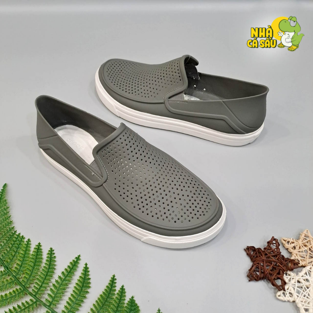 Giày crocs citilane roka slip on men bằng nhựa EVA nguyên khối, giày lười cross cho nam đi mưa chống trượt crocs house