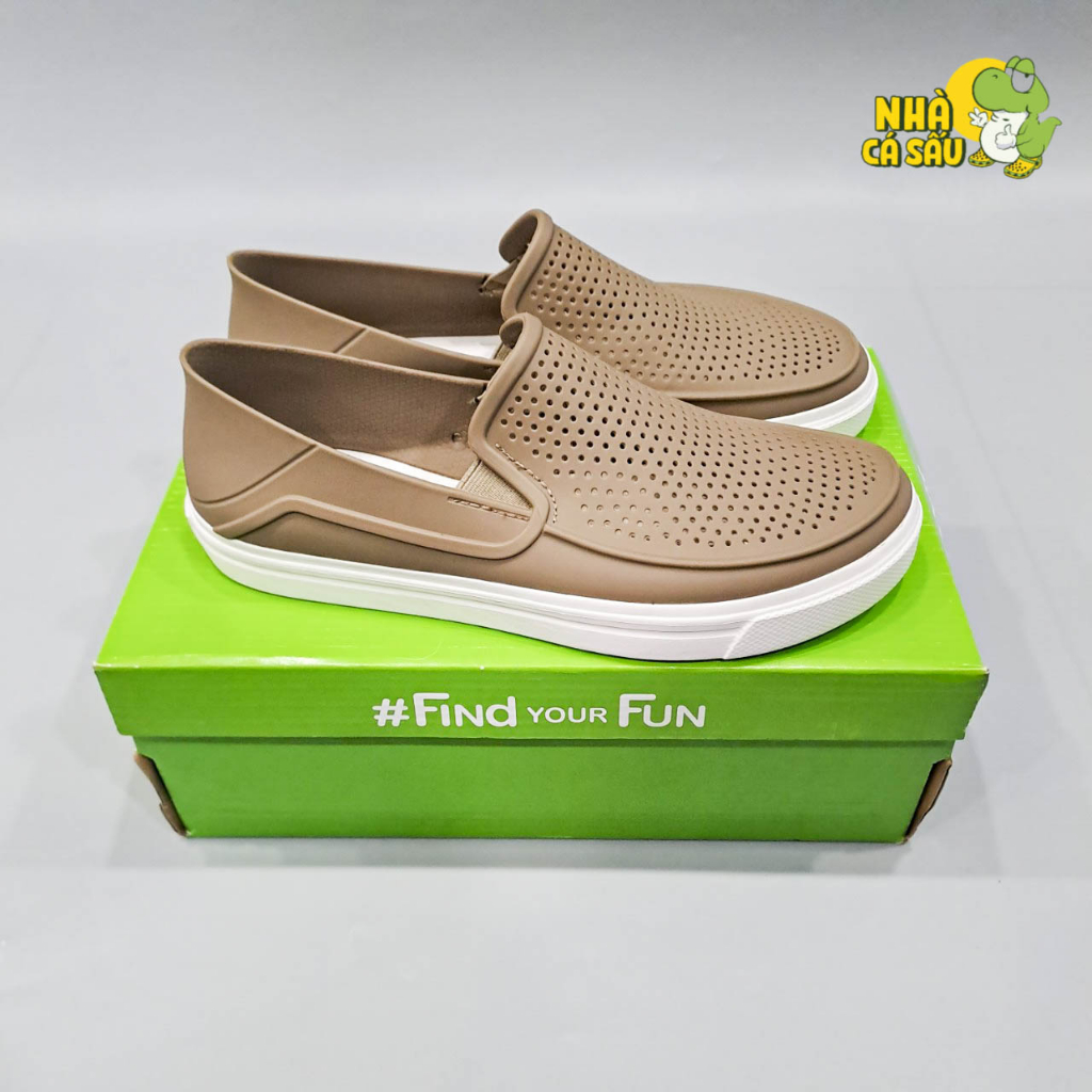 Giày crocs citilane roka slip on men bằng nhựa EVA nguyên khối, giày lười cross cho nam đi mưa chống trượt crocs house