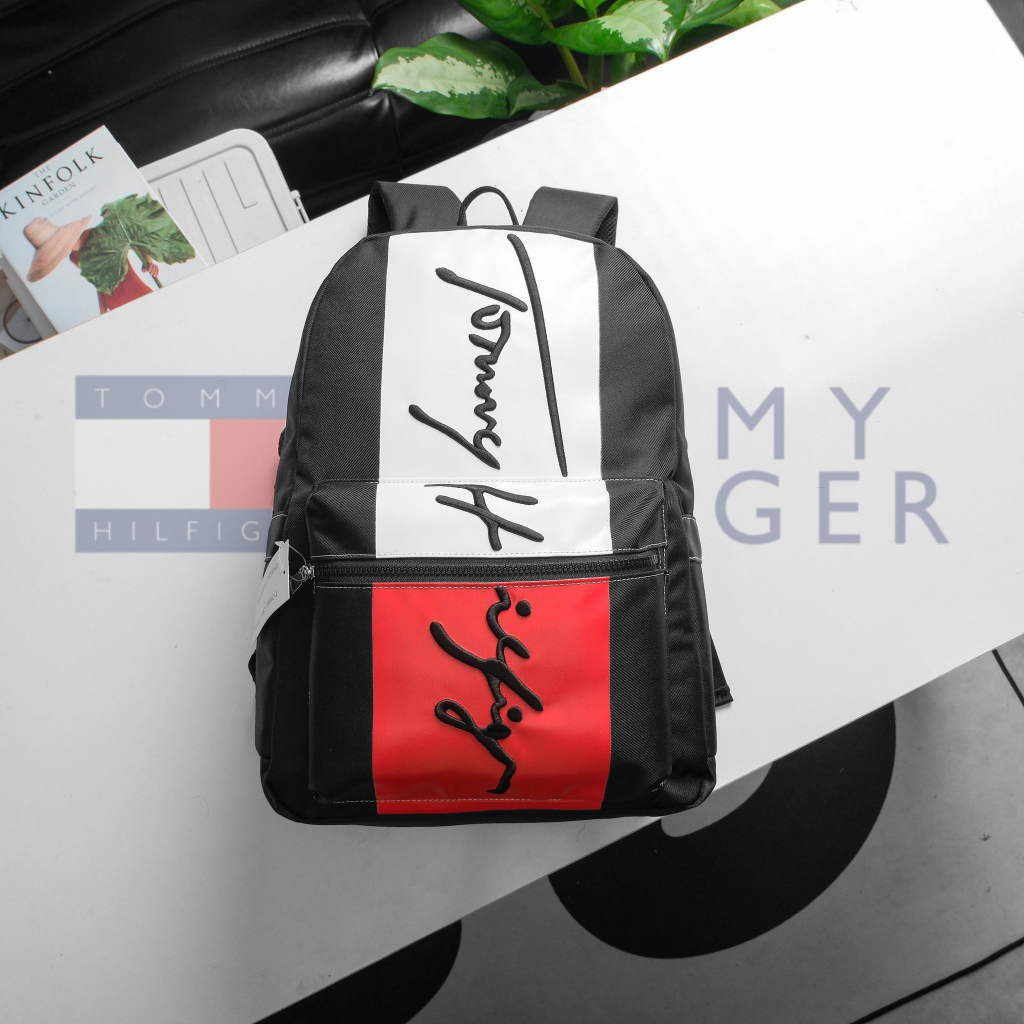 Balo Ba Lô Da Thời Trang Nam Nữ TOMMY HILFIGER - Nhiều Ngăn Đựng Vừa Laptop 15 Inch Đi Học Đi Làm Đi Chơi