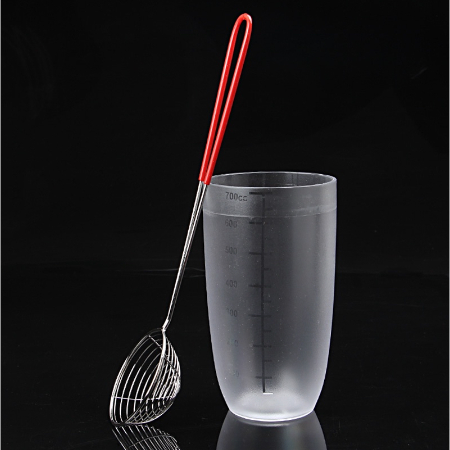 Vợt vớt trân châu, topping inox cán đỏ