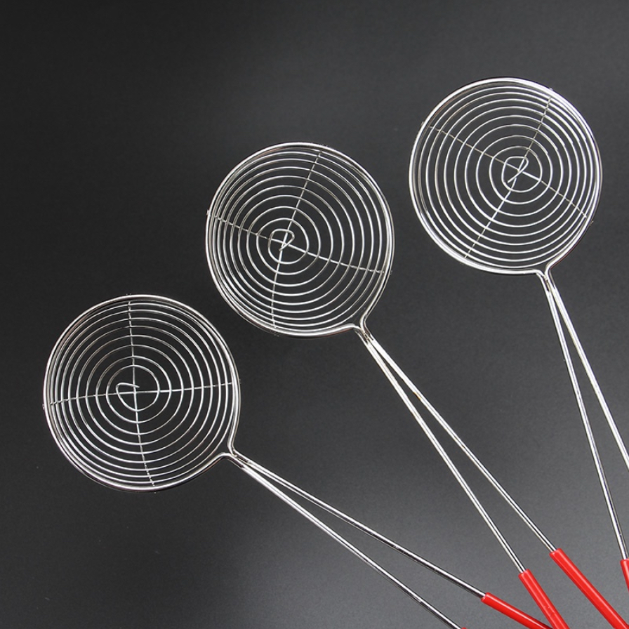 Vợt vớt trân châu, topping inox cán đỏ