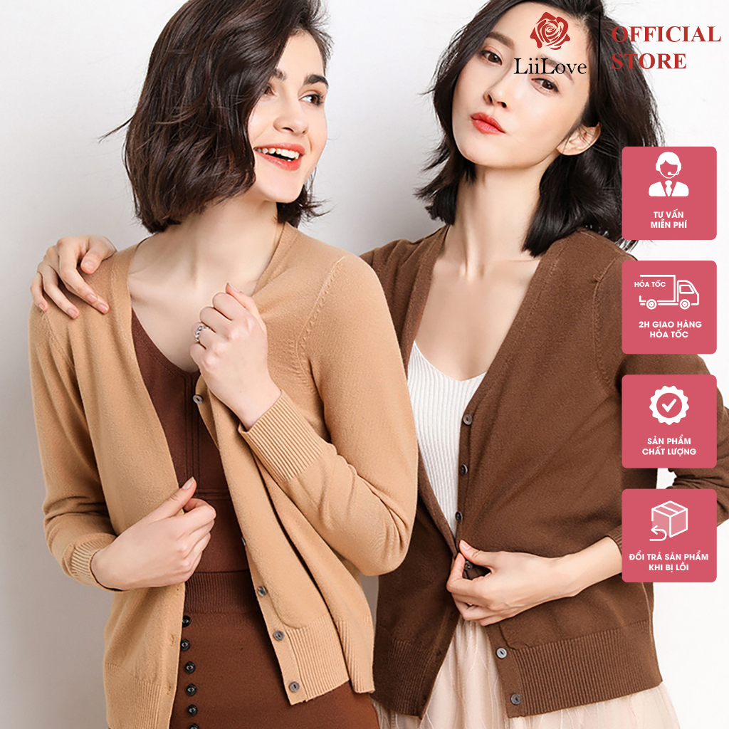 Áo Khoác Len Cardigan Dáng Dài Áo Len Nữ Hàn Quốc Dài Tay - Nhẹ Nhàng, Sang Trọng LIILOVE (Mã CD) | BigBuy360 - bigbuy360.vn