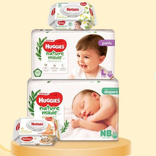 Combo 3 bịch tã bỉm Huggies Nature Made đủ size quần /dán NB60/S82/M64/M58/L54/L44/XL38/XXL26