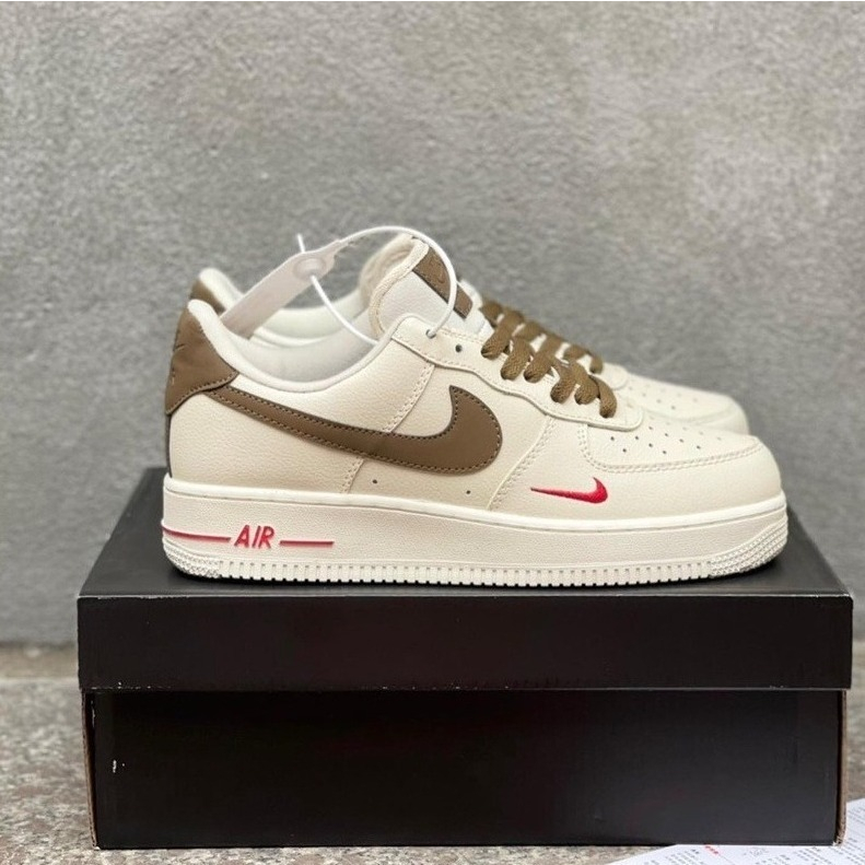 Giày _nike air force 1 AF1 giày thể thao sneaker nam nữ trắng vệt nâu đi học đế bằng G09