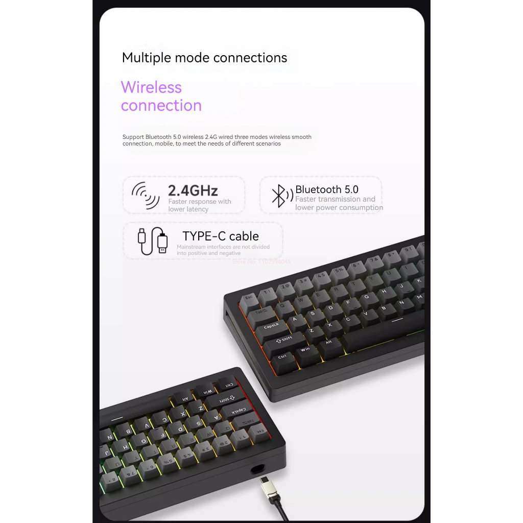 Bàn phím cơ Monsgeek M7W - 3 mode kết nối - full nhôm - led RGB - hotswap - mạch xuôi