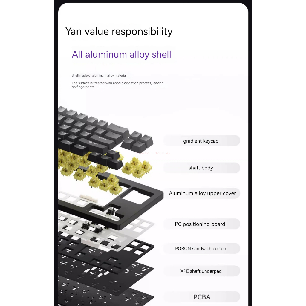 Bàn phím cơ Monsgeek M7W - 3 mode kết nối - full nhôm - led RGB - hotswap - mạch xuôi