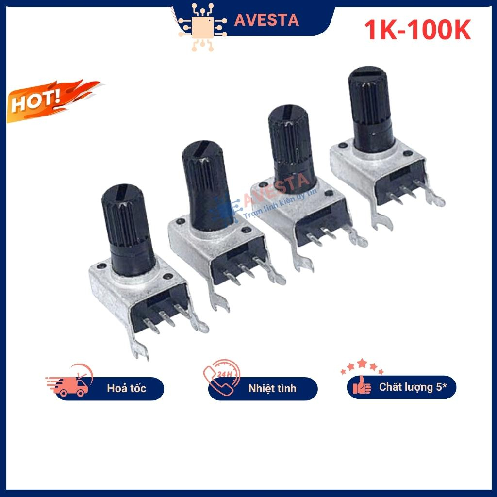 Chiết áp đơn RV09 3 chân nằm 1K - 100K chất lượng tốt avesta