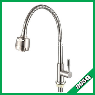 Vòi rửa chén lạnh inox 304 uốn 360 độ [ siêu bền ] - Vòi rửa bát nhà bếp lò xo dẻo 2 chế độ nước - Cắm chậu