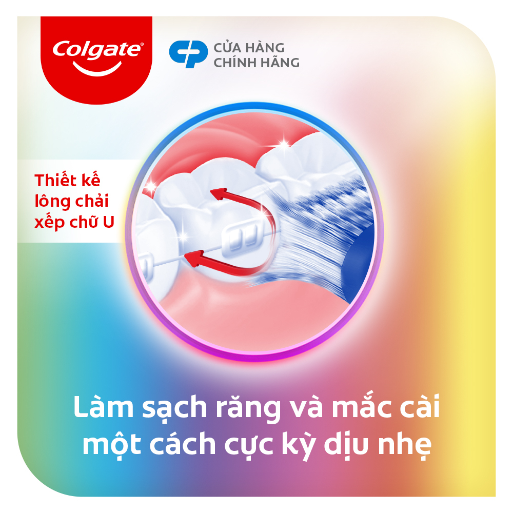 Bộ 2 bàn chải Colgate Slimsoft Ortho lông chải mềm mại xếp hình U cho người niềng răng