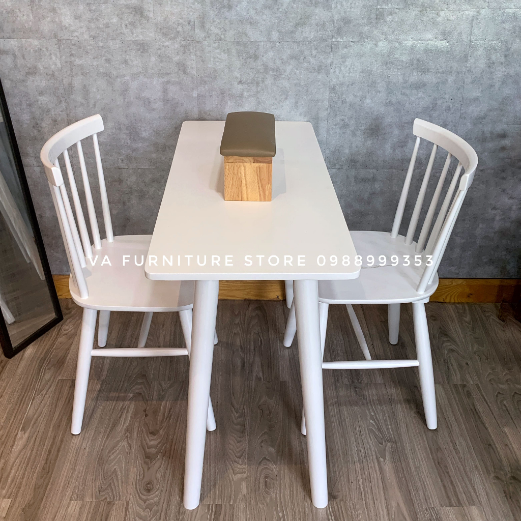 Bộ bàn làm nail gỗ cao su cao cấp