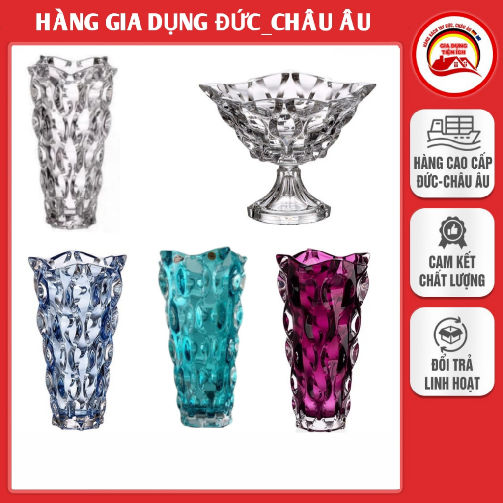 Lọ hoa pha lê Bohemia Samba 30.5cm, pha lê cao cấp không chì - Séc
