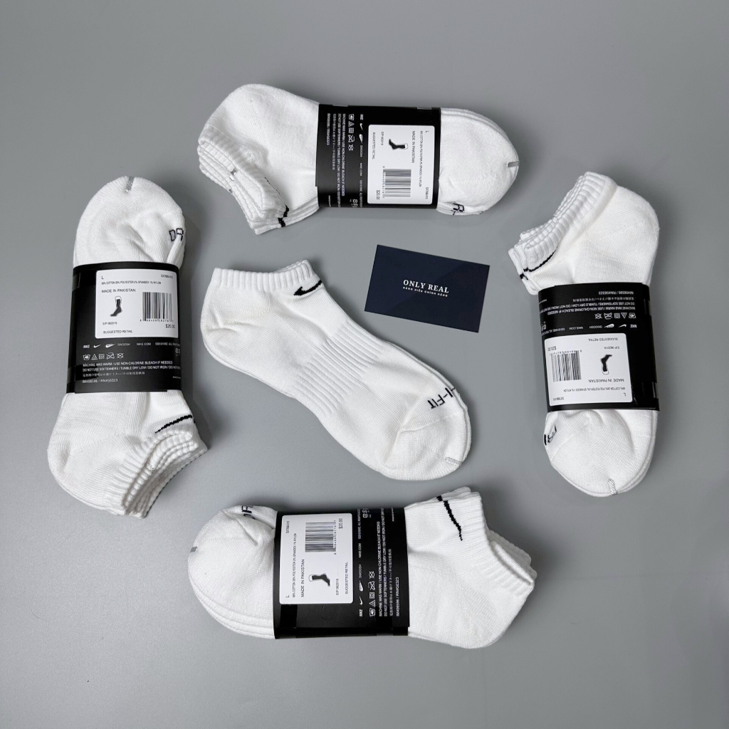 Tất vớ Nike chính hãng công nghệ Drifit màu trắng dáng thể thao nam nữ Unisex dày êm thoáng khí - Only Real Sneakers