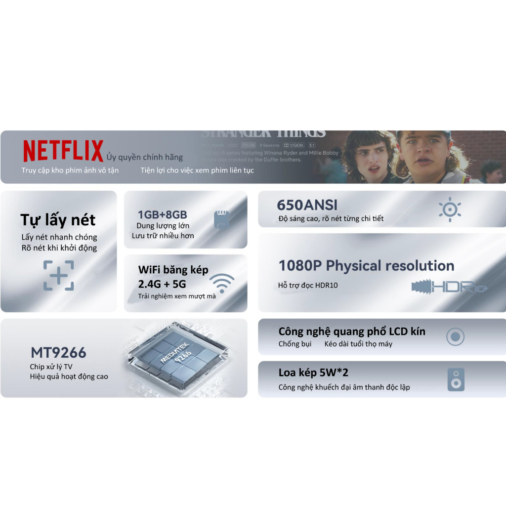 Máy chiếu Wanbo TT Model Tích hợp HĐH Linux 1G+8G Full HD 1080p, Tự Động Lấy Nét - Hàng Chính Hãng - Bảo Hành 12 Tháng