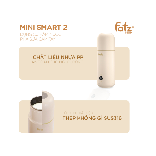 Dụng cụ hâm nước pha sữa cầm tay Fatz baby - Mini Smart 2 FB3625VA