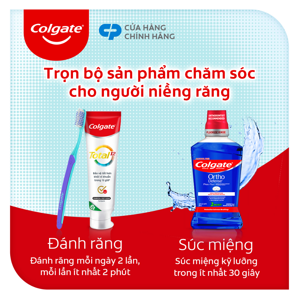 Nước súc miệng Colgate Ortho với công thức chuyên biệt cho người niềng răng 500ml