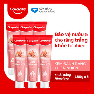Bộ 6 Kem đánh răng Colgate thiên nhiên muối Himalaya sáng khỏe 180g x6