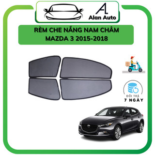 Rèm che nắng ô tô Mazda 3 2015-2018, che nắng hút nam châm theo xe, bộ 4 cánh,Hàng loai 1