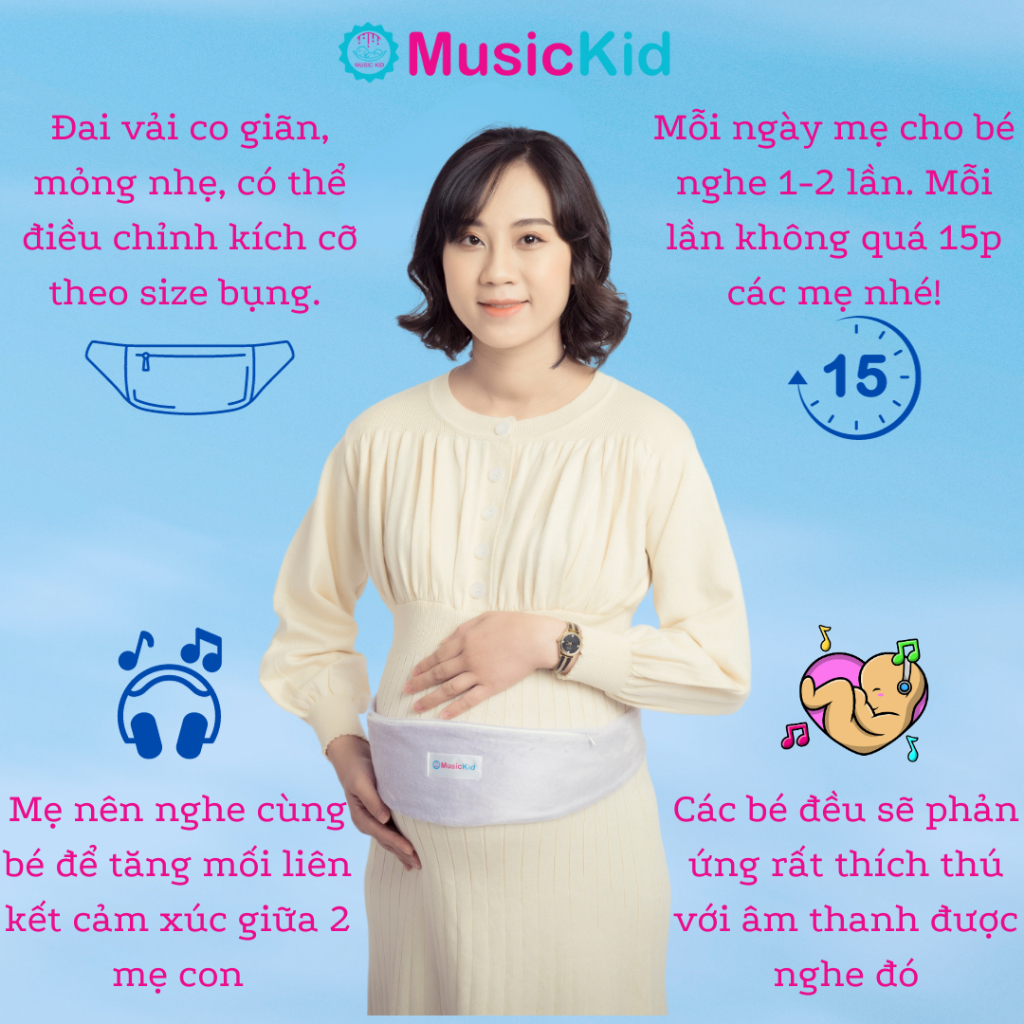 Tai nghe thai nhi - MusicKid - Tai nghe bà bầu, tai nghe thai giáo
