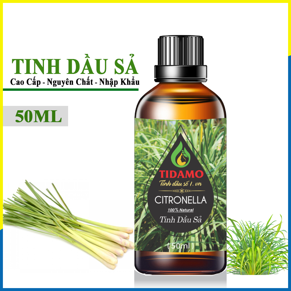 Tinh Dầu Sả Đuổi Muỗi 50ml Xông Thơm Phòng Thư Giãn - Tinh Dầu Sả Java Nguyên Chất Chính Hãng TIDAMO Có Kiểm Nghiệm
