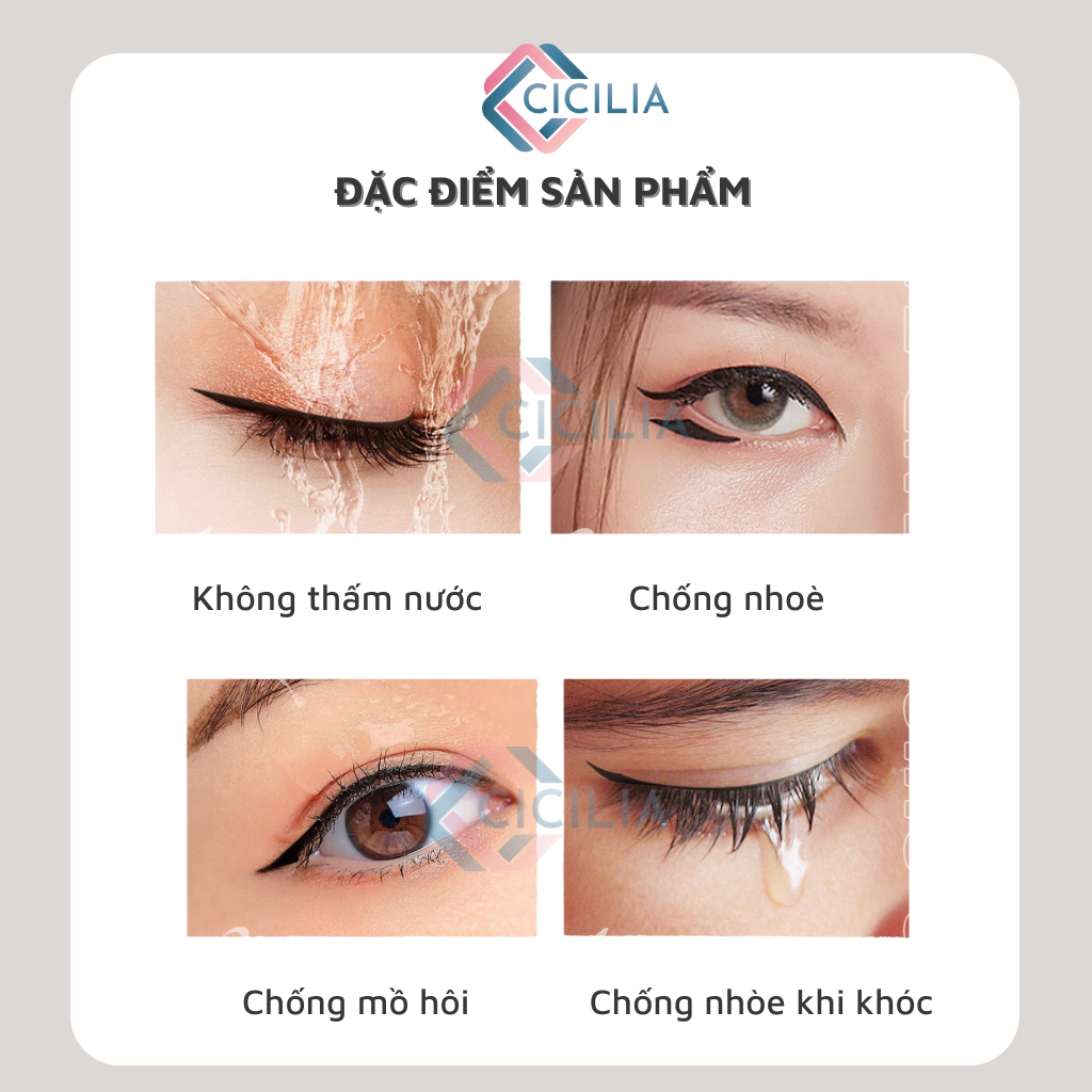 Bút Kẻ Mắt 2 Đầu Không Thấm Nước CICILIA Lâu Trôi Không Lem CI-071