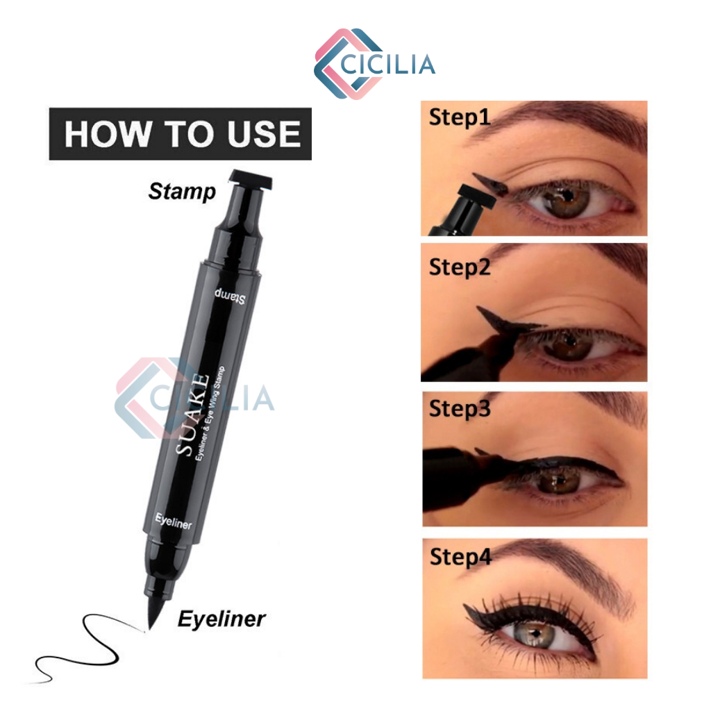 Bút Kẻ Mắt 2 Đầu Không Thấm Nước CICILIA Lâu Trôi Không Lem CI-071