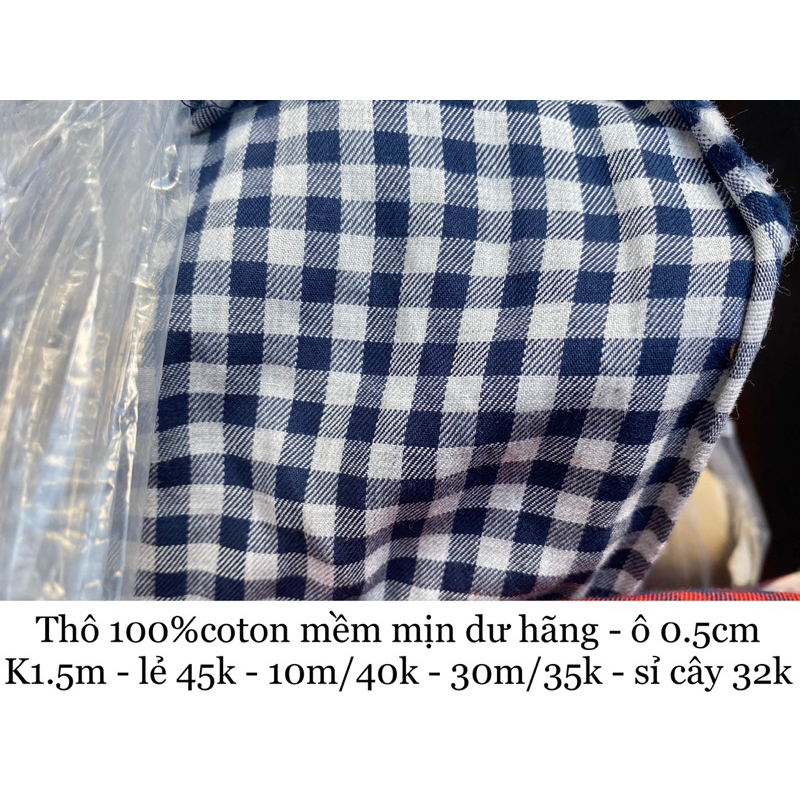 [VAIHOA2015] Thô caro 100% coton dư hãng