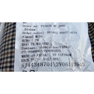 [VAIHOA2015] Thô caro 100% coton dư hãng