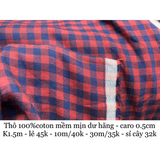 [VAIHOA2015] Thô caro 100% coton dư hãng