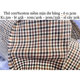 [VAIHOA2015] Thô caro 100% coton dư hãng