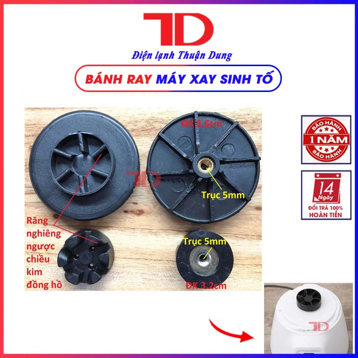 Các loại Bánh răng máy xay sinh tố, vấu truyền, nhông máy xay thông dụng, phụ tùng máy xay sinh tố