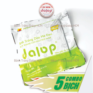 [MỚI] COMBO 5 bịch (gói) bánh tráng nước dừa mè đen Dalop - Mã sản phẩm M8 - Bánh mới mỗi ngày