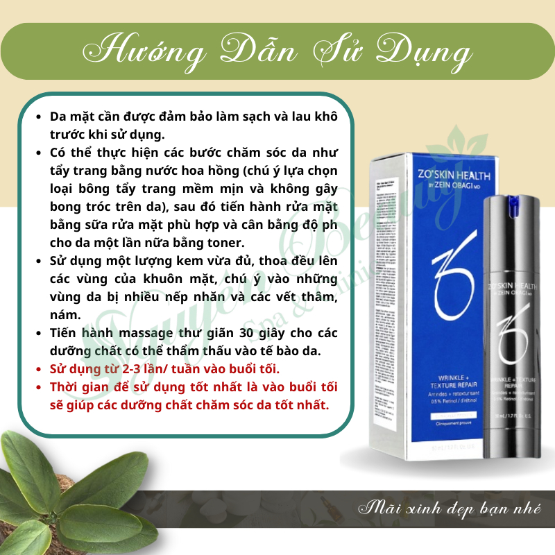 Kem Chống Lão Hóa ZO WRINKLE + TEXTURE REPAIR 30ml, 50ml