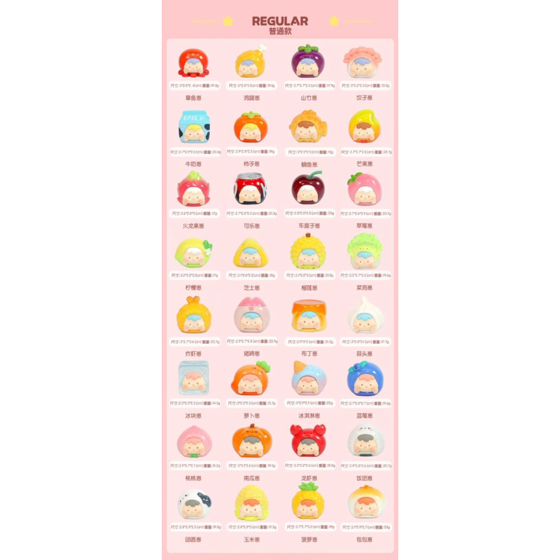 Mini blindbag Gluttonous Zaizai mẫu nhỏ có mùi hương, đã xác định.