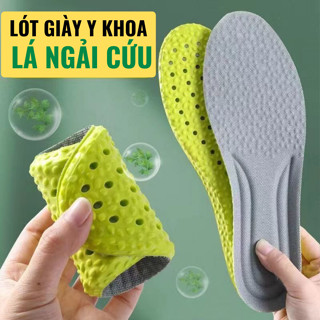 Lót giày thể thao lá ngải cứu khử mùi hôi, thoáng khí, êm chân