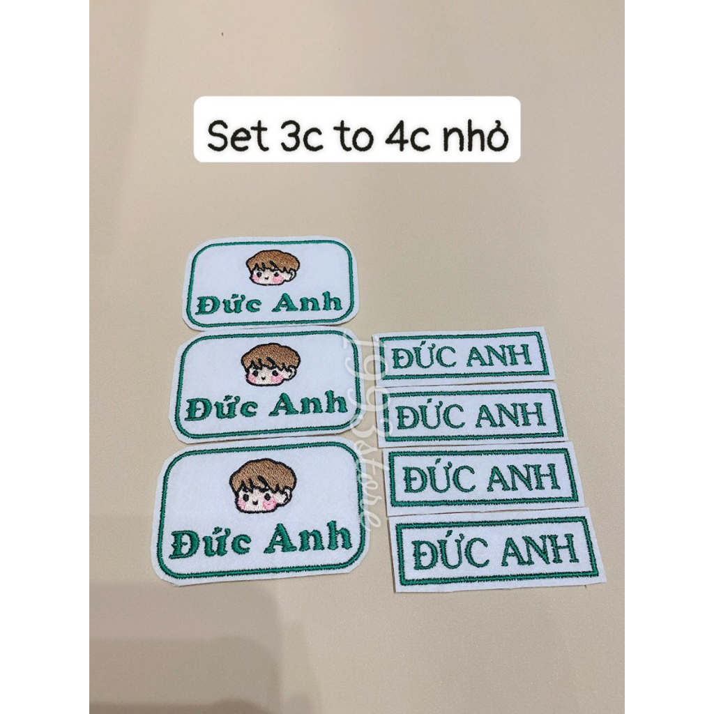 Set bảng tên "may"  vào áo- quần, chăn -nệm- gối cho bé đi học
