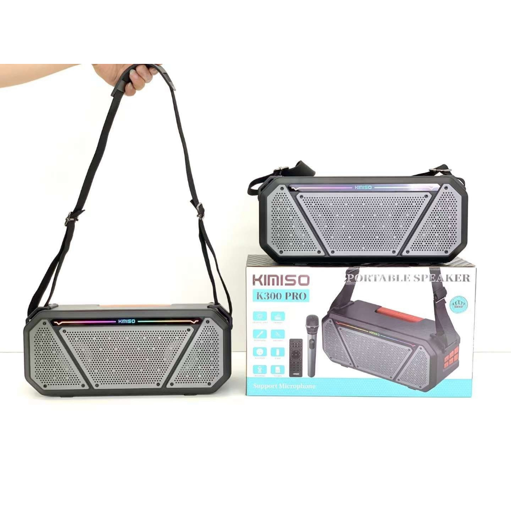 Loa bluetooth karaoke K300 kèm 1 micro không dây xách tay công xuất 20W âm thanh trầm ấm bass căng HKDOTI | BigBuy360 - bigbuy360.vn