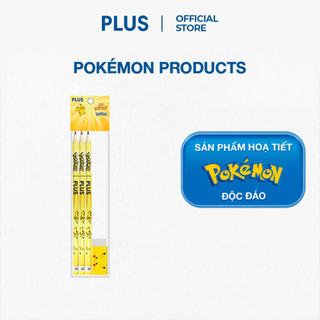 [Mã BMLTA35 giảm đến 35K đơn 99K] Combo 3 Bút Chì 2B PLUS Phác Thảo Kèm 3 Gôm Cùng Concept Họa Tiết Pokemon