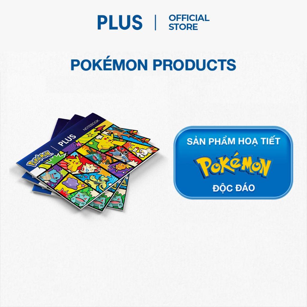 Tập Học Sinh PLUS Học Tiết Pokemon Size B5 200 Trang - Chất Lượng Nhật Bản