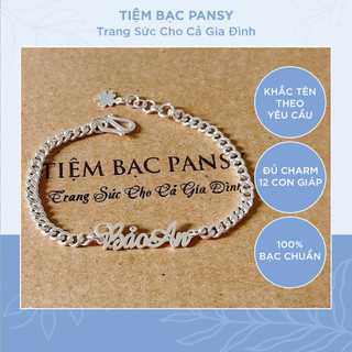 Lắc bạc cho bé PANSY khắc tên theo yêu cầu - Vòng bạc ta cho trẻ em từ sơ sinh đến 10 tuổi