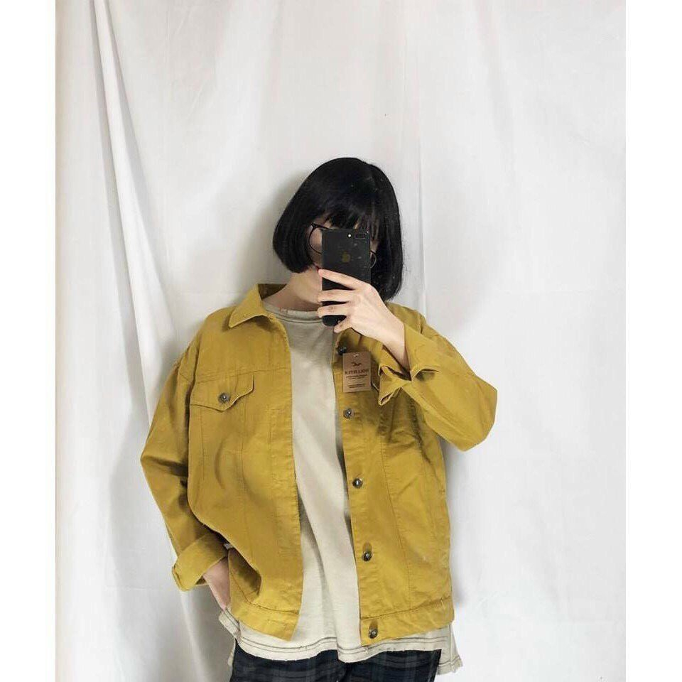 Áo Khoác Kaki Jean Nam Nữ From Rộng Basic Nhiều Màu Hottrend - 506