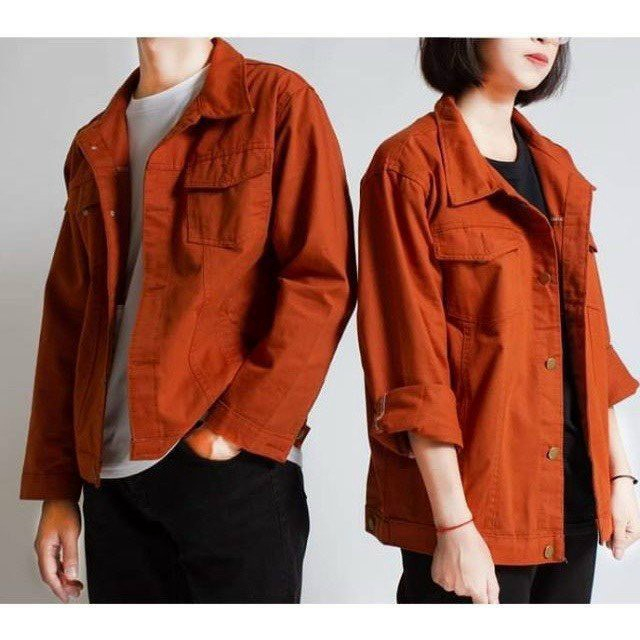 Áo Khoác Kaki Jean Nam Nữ From Rộng Basic Nhiều Màu Hottrend - 506