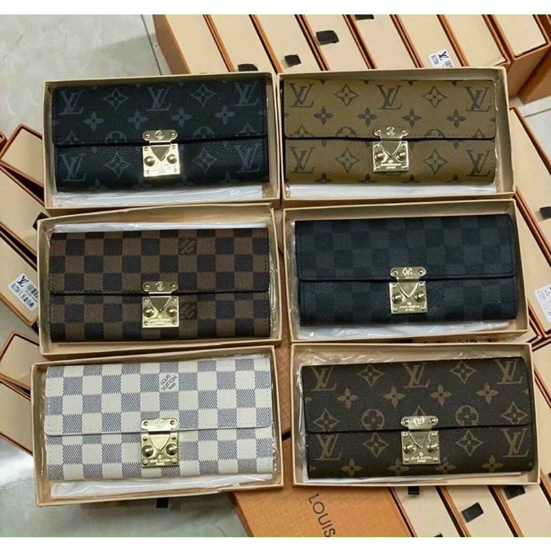Ví dài và ngắn lót da khoá đẩy full hộp kèm ảnh thật shop