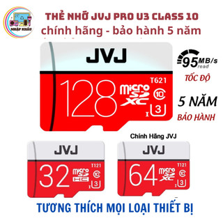 Thẻ Nhớ 16/32/64/128GB JVJ Pro U3 Class 10 [CHÍNH HÃNG] Chuyên Dùng CAMERA Tốc Độ Cao, Điện Thoại, Cam Hành Trình