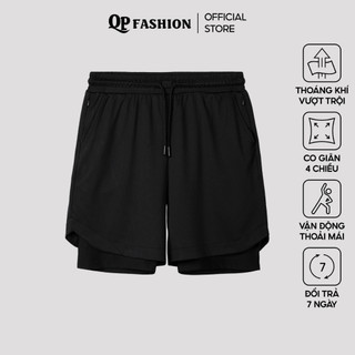  Quần đùi short thể thao ngắn cao cấp 2 lớp QP FASHION Quần tập gym nam phù hợp chạy bộ tập gym tiện lợi - QP FASHION 
